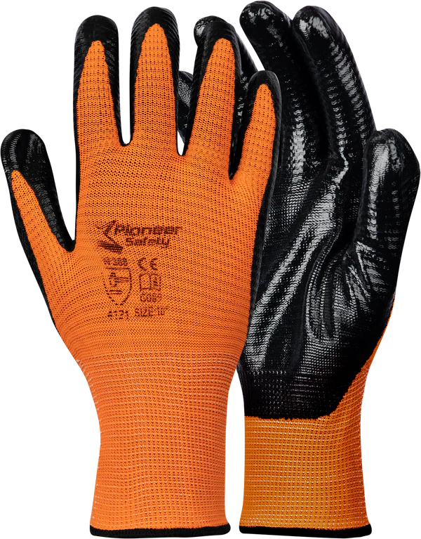 Econo Nitrile Dipped Gloves – Orange